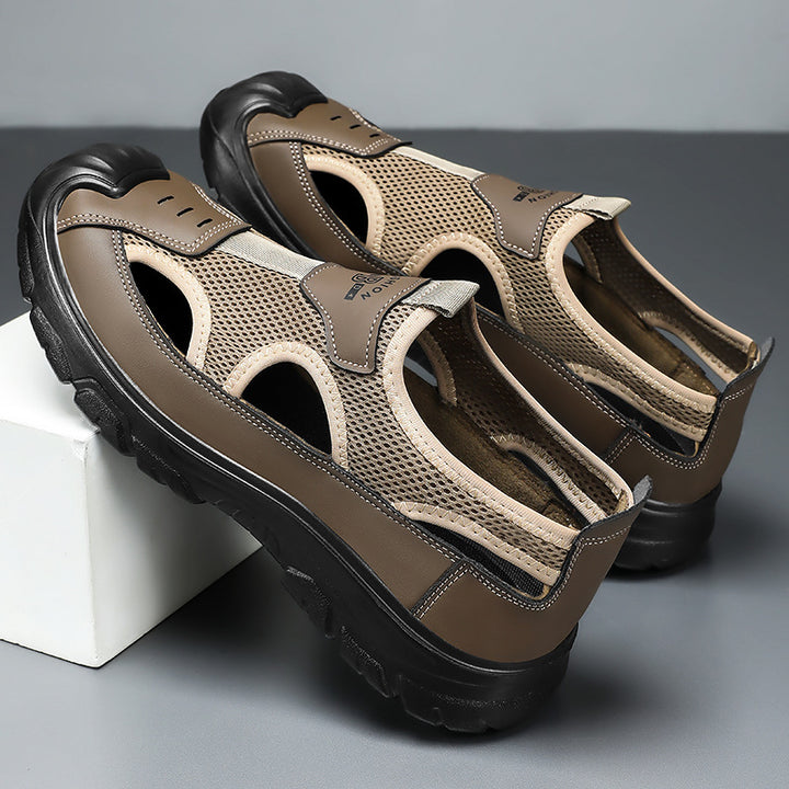 Herren nan atmungsaktive Outdoor-Sandale mit stoßdämpfender Sohle und verstärktem Zehenschutz Drune