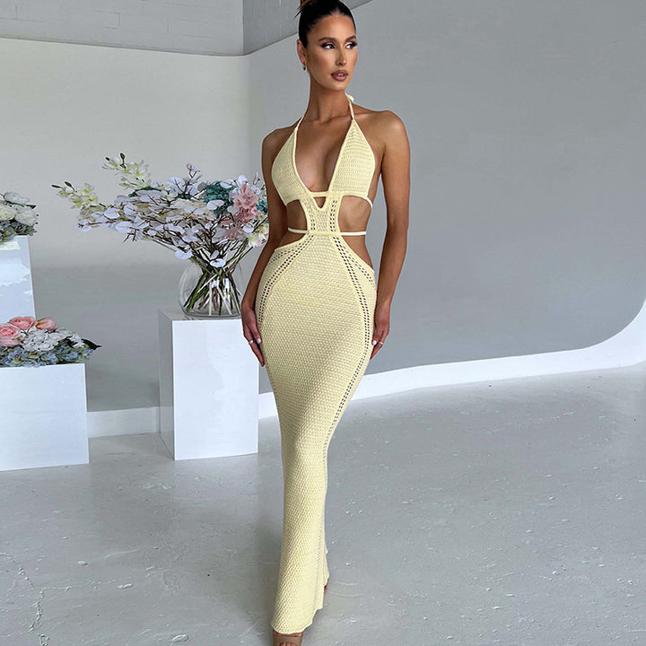 Damen Maxi-Strandkleid mit innovativem Cut-Out-Design Drune