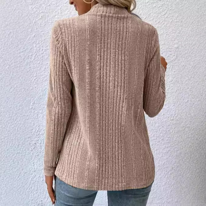 Damen lässige Strickjacke mit asymmetrischem Saum und offenem Design Drune