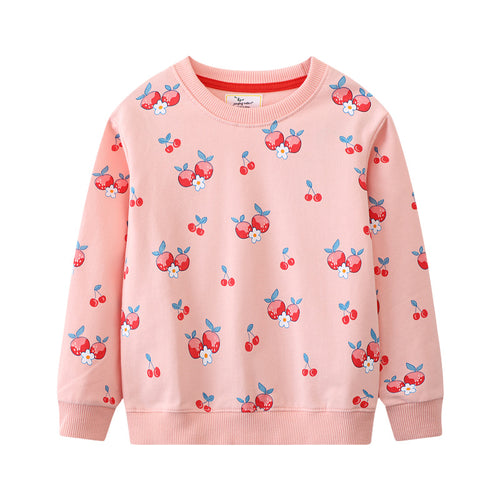 Mädchen Sweatshirt mit fröhlichem Kirsch-Design Drune