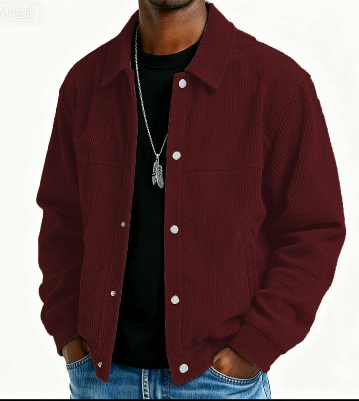 Herren Cordjacke mit Taschen und gestepptem Design Drune