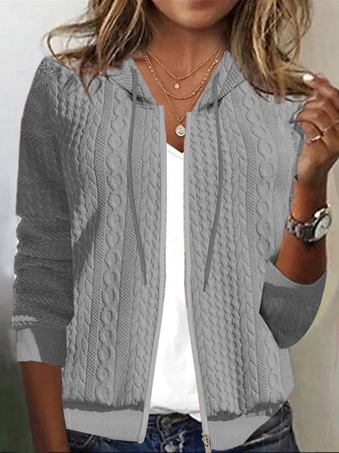 Femme Kabelstrick Zip-Up Hoodie Drune