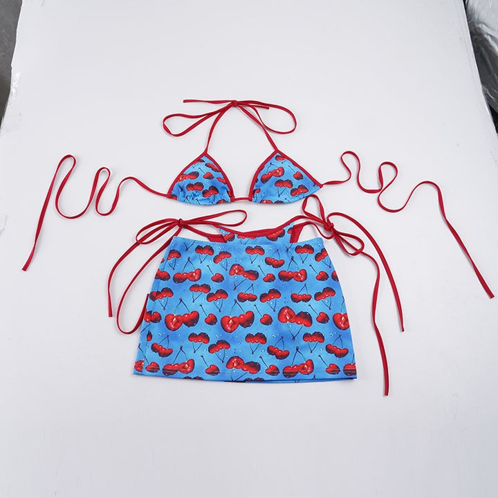 Damen Bikini-Set mit fruchtigem Design und verstellbaren Trägern Drune
