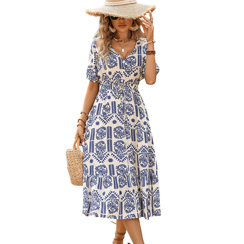 Damen Maxikleid mit floralen Mustern und elegantem Schnitt Drune
