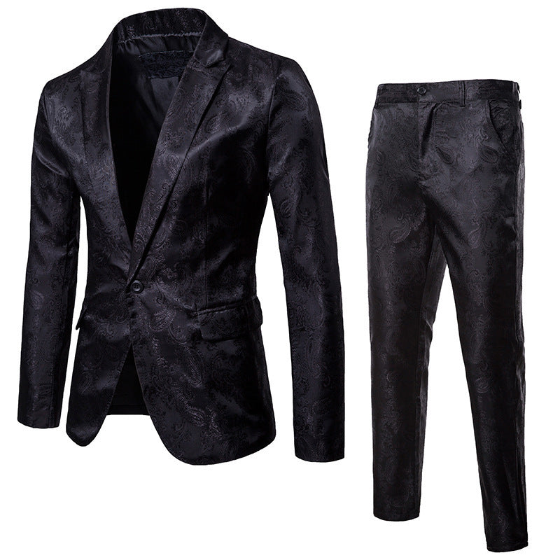 Herren elegantes Anzug-Set mit feinem Paisleymuster Drune