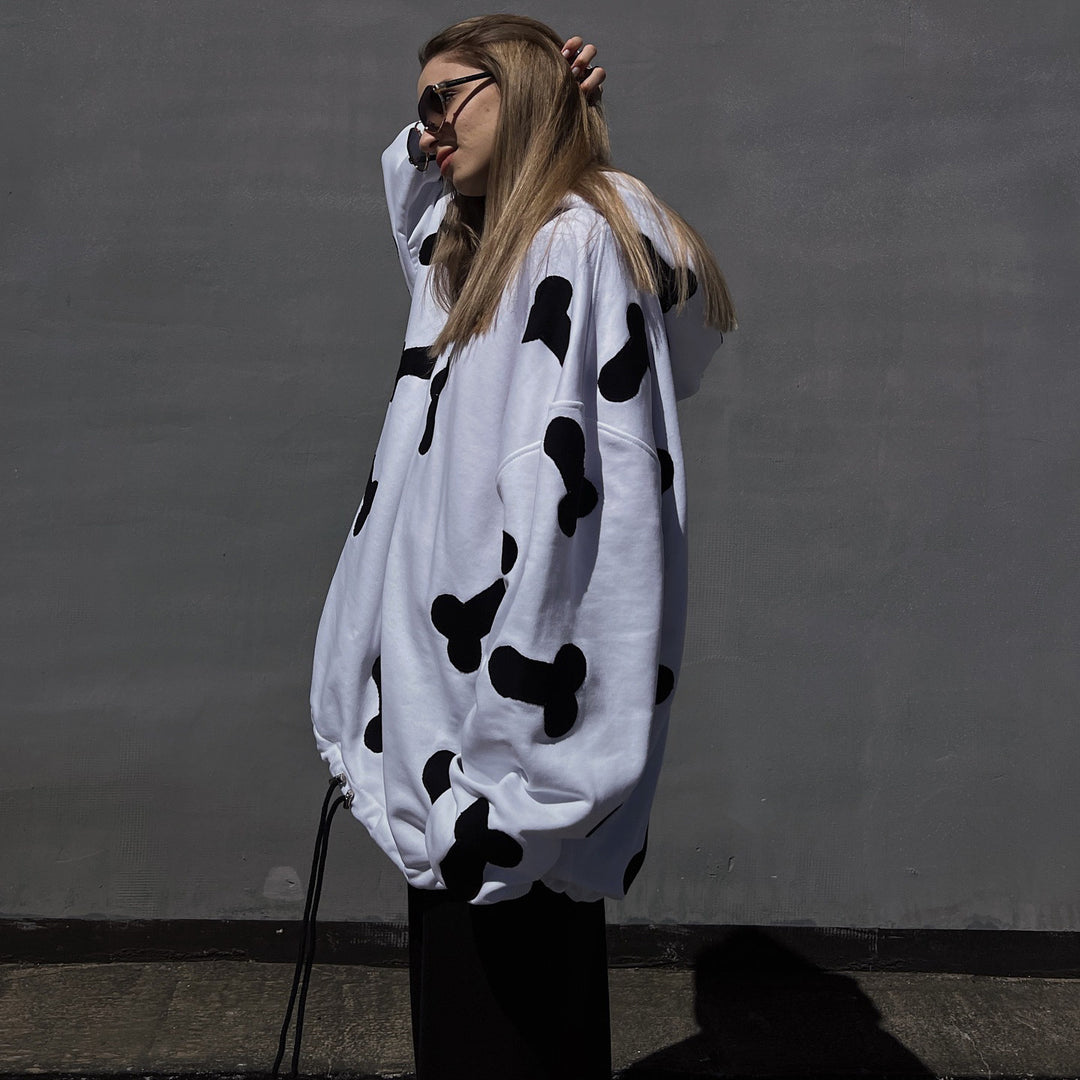 Damen Kapuzenpullover mit kreativem Herzmotiv und lässigem Oversized-Schnitt Drune