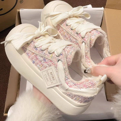 Damen Sneakers mit innovativer transparentem Füllung und modischen Schnür-Details Drune