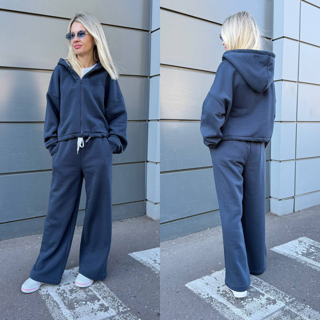 Damen sportliches Lounge-Set mit lässigem Hoodie und weitem Schnitt Drune