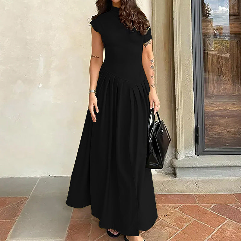 Damen Elegantes Maxikleid mit Plissee-Details Drune