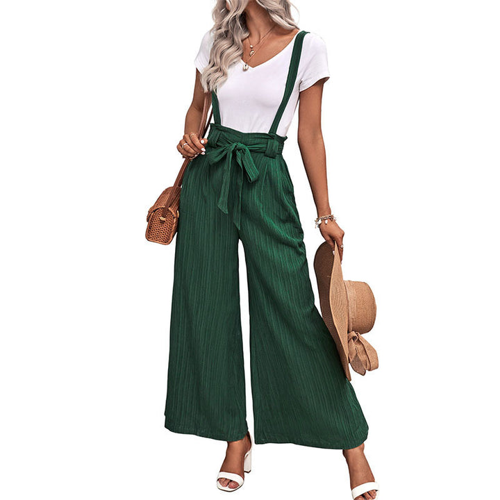 Damen eleganter Hosenanzug mit Raffungen und Taillengürtel Drune