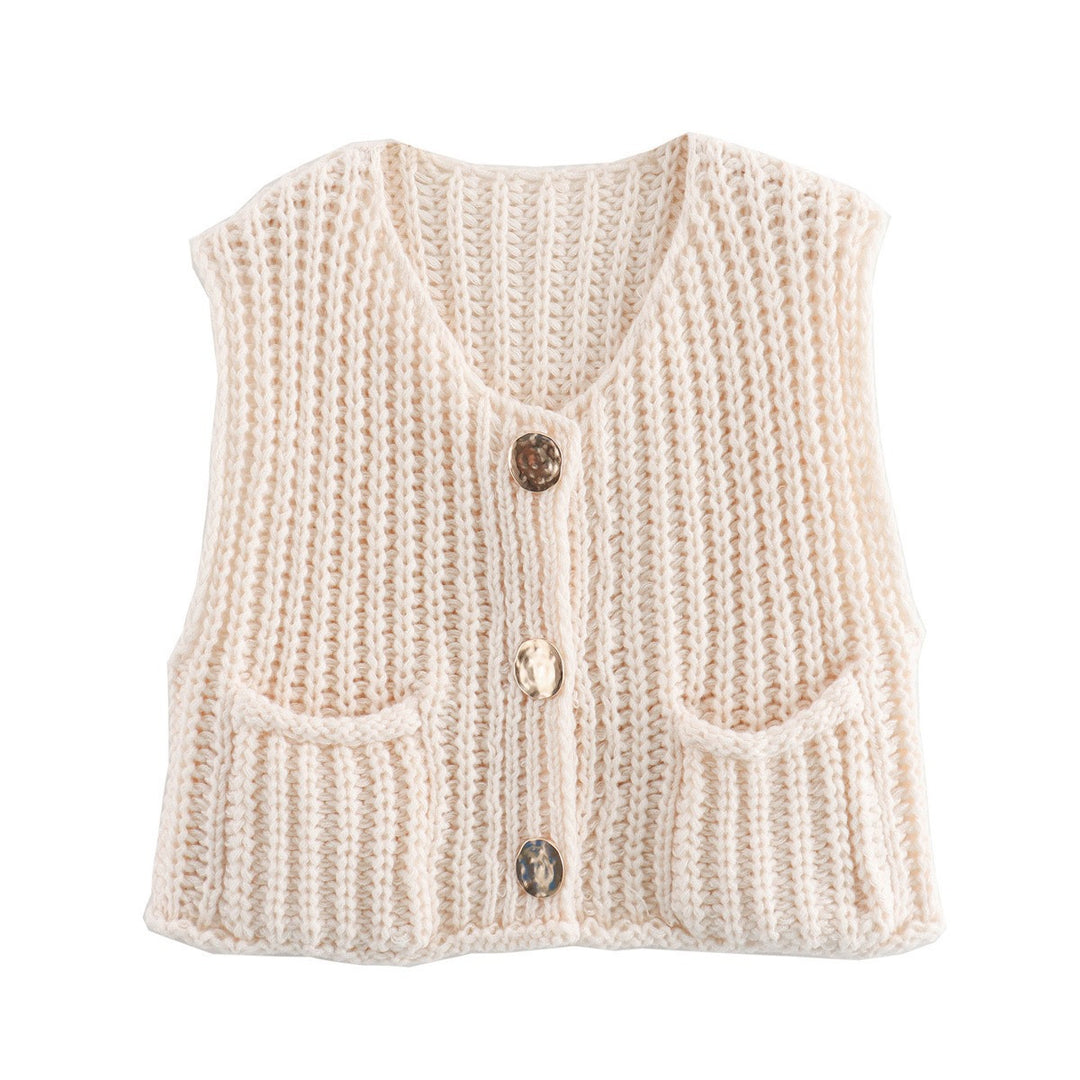 Damen Strickweste mit Taschen Drune