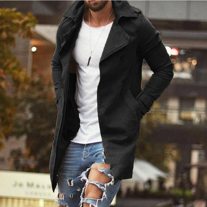 Herren nan leichter urbaner Trenchcoat mit zweireihiger Knopfleiste und lässiger Used-Optik Drune