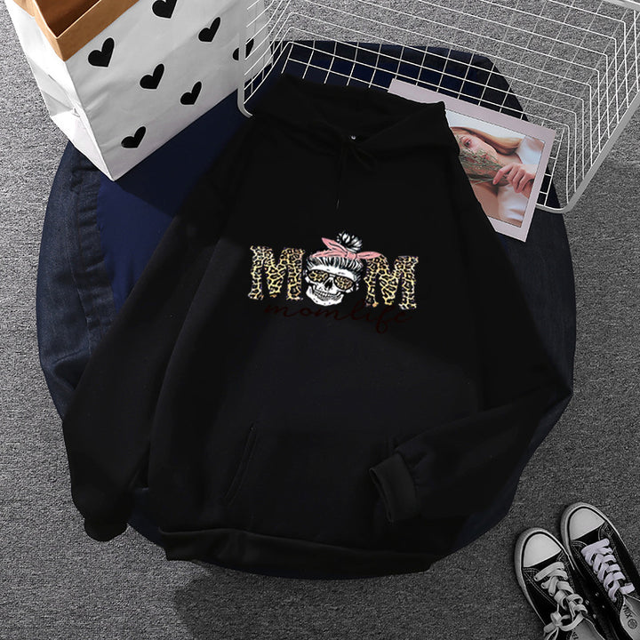 Damen Hoodie mit kreativem Totenkopf-Design Drune