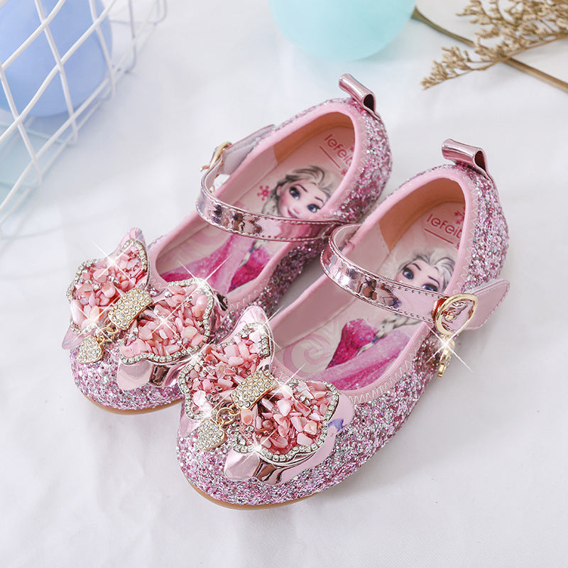 Mädchen Glitzernde Ballerinas mit dekorativer Blumenapplikation Drune