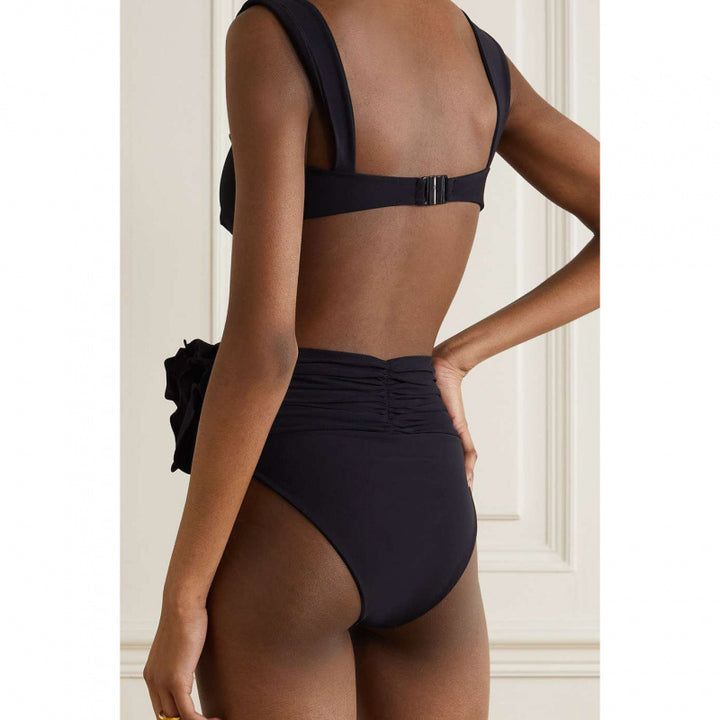 Damen Hochgeschnittener Bikini mit raffiniertem Rüschendetail Drune