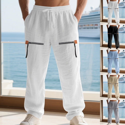 Herren lässige Cargo-Hose mit seitlichen Reißverschlusstaschen Drune