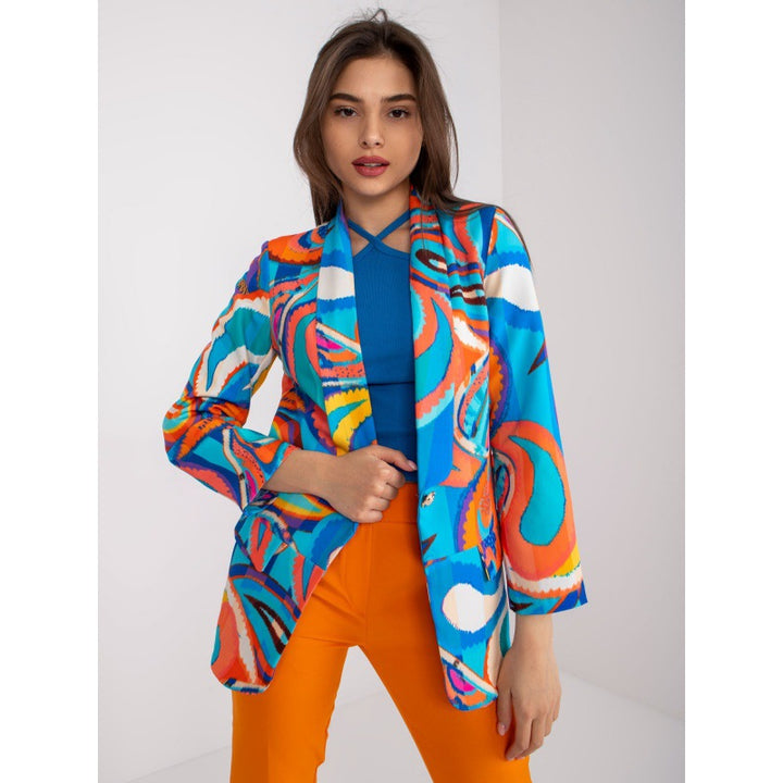 Damen Eleganter Blazer mit buntem Muster und modernen Akzenten Drune
