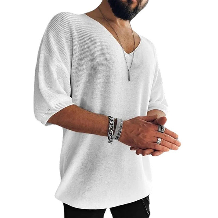 Herren Übergröße V-Ausschnitt Pullover Drune