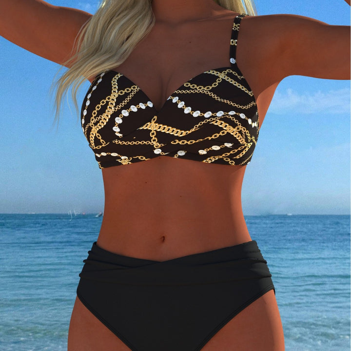Damen Bikini-Set mit elegantem Kettenmotiv und komfortablem Schnitt Drune