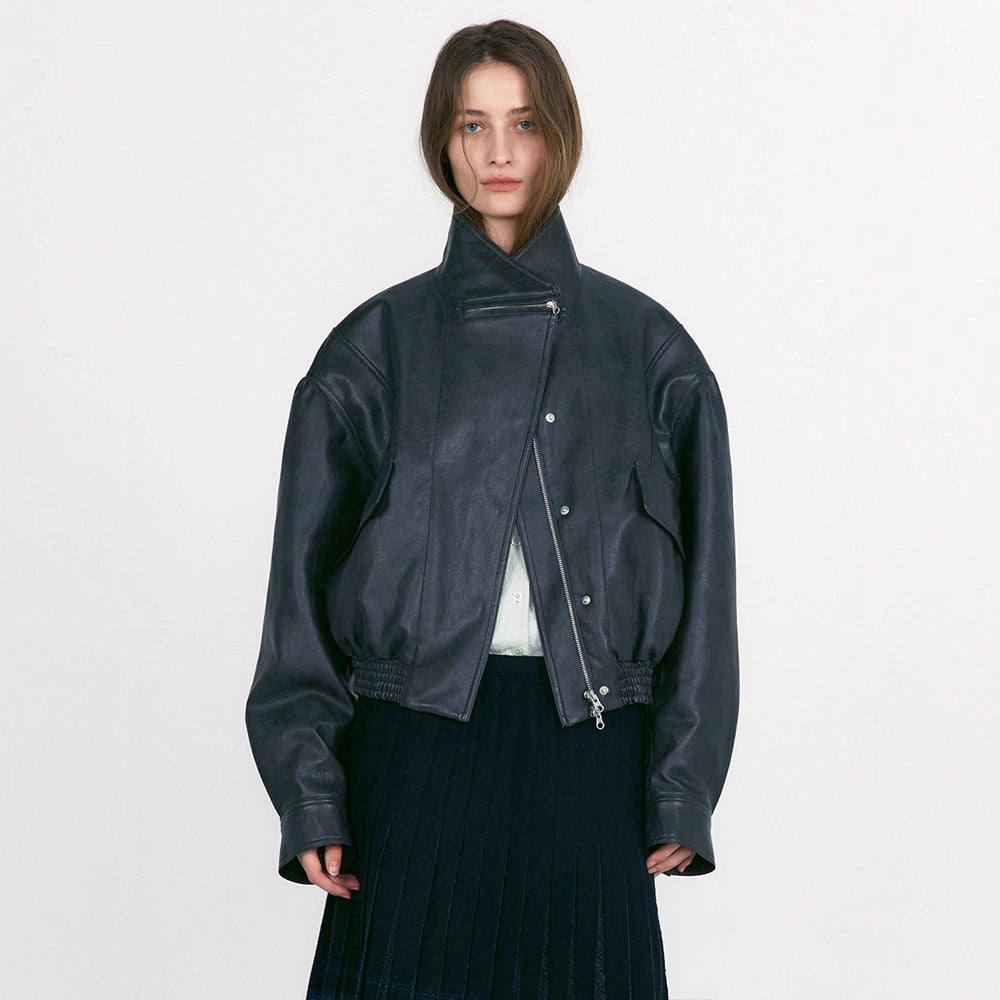Damen Lederjacke im oversized Schnitt mit praktischen Taschen Drune