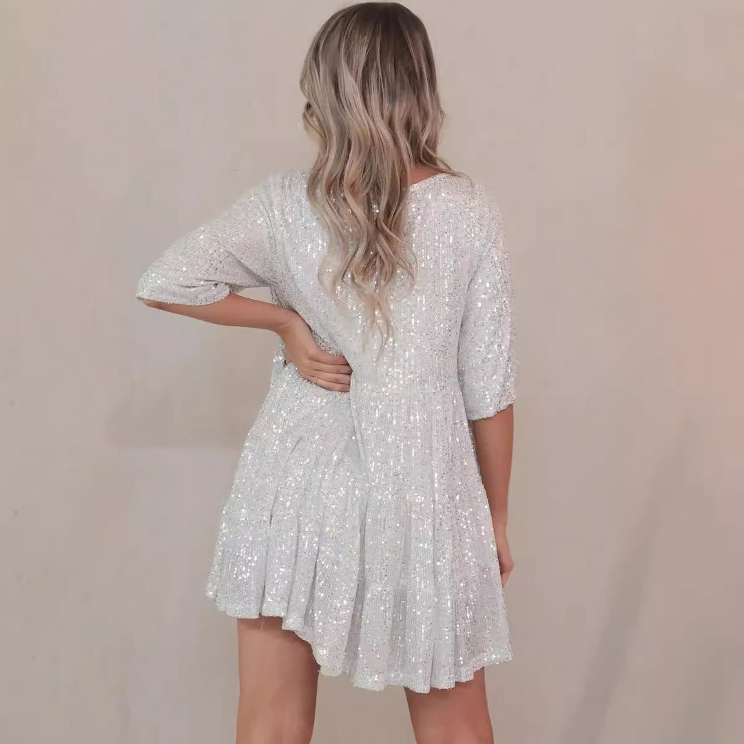 Damen Glitzerndes Kurzkleid Drune