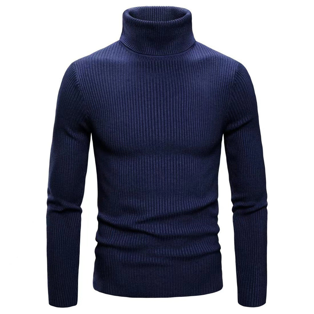 Herren modischer Rollkragenpullover mit feiner Rippstruktur Drune