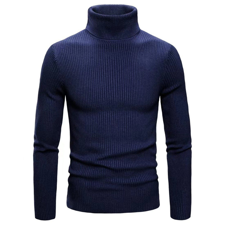 Herren modischer Rollkragenpullover mit feiner Rippstruktur Drune
