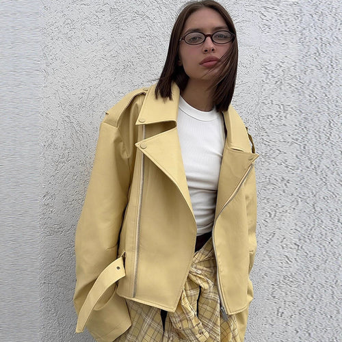 Damen Oversized Bikerjacke mit schmeichelndem Schnitt Drune