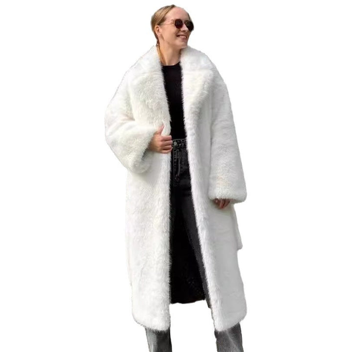 Damen Eleganter und modischer Kunstpelz-Mantel Drune