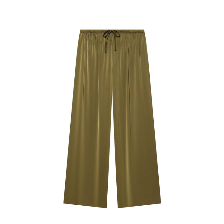 Damen nan luftig-weite Palazzo-Hose mit elastischem Bund und Kordelzug Drune