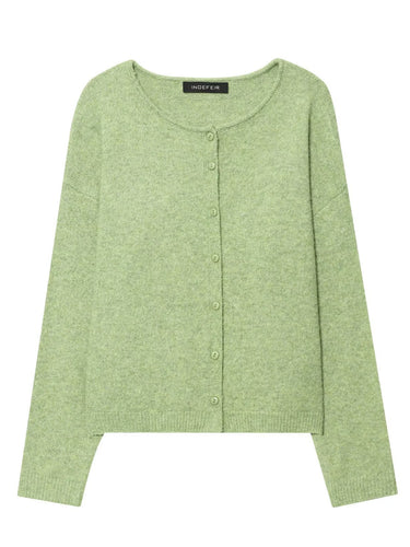 Damen Feinstrickjacke mit knöpfbarem Ausschnitt und lockerer Passform Drune
