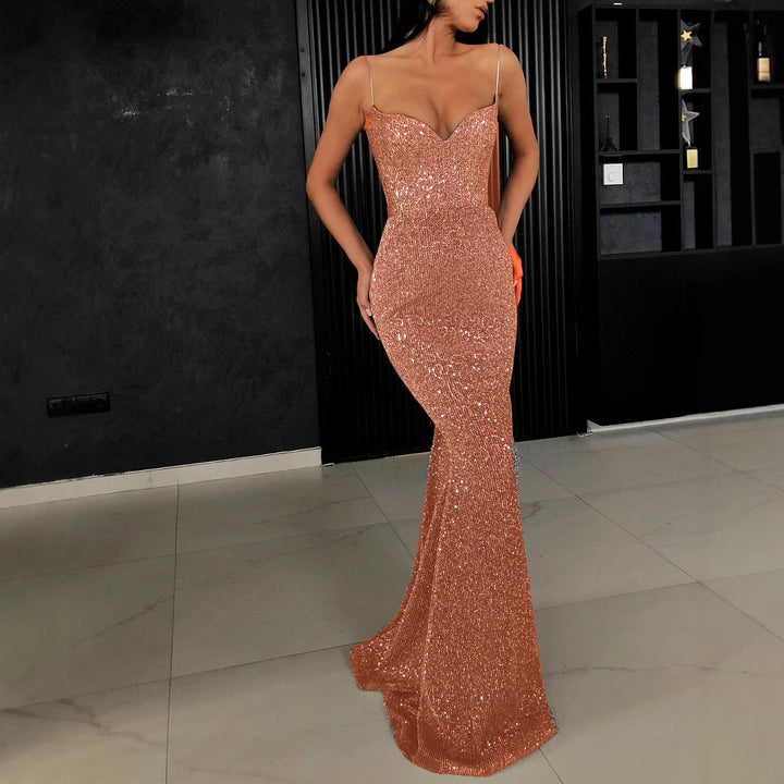 Damen Funkelndes Abendkleid im Sleek-Design Drune