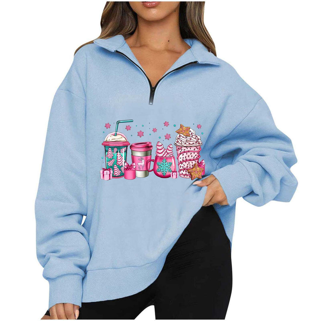 Damen Sweatshirt mit halbhohem Kragen Drune