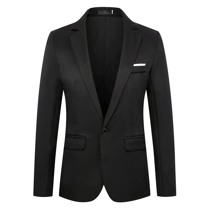 Herren nan tailliertes Satin-Sakko mit schmaler Silhouette, Notch-Revers und dekorativer Brustpaspel Drune