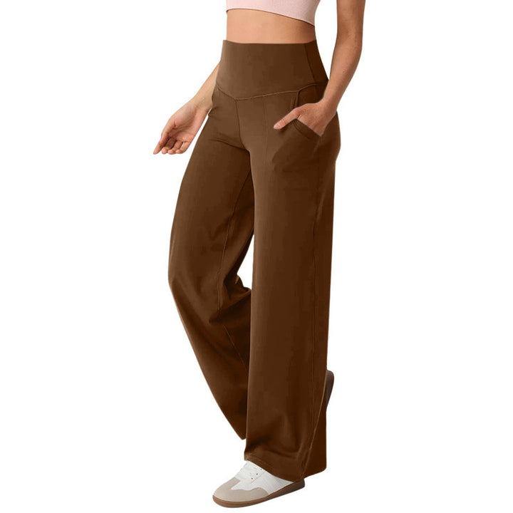 Damen weite High-Waist Freizeithose mit praktischen Taschen Drune