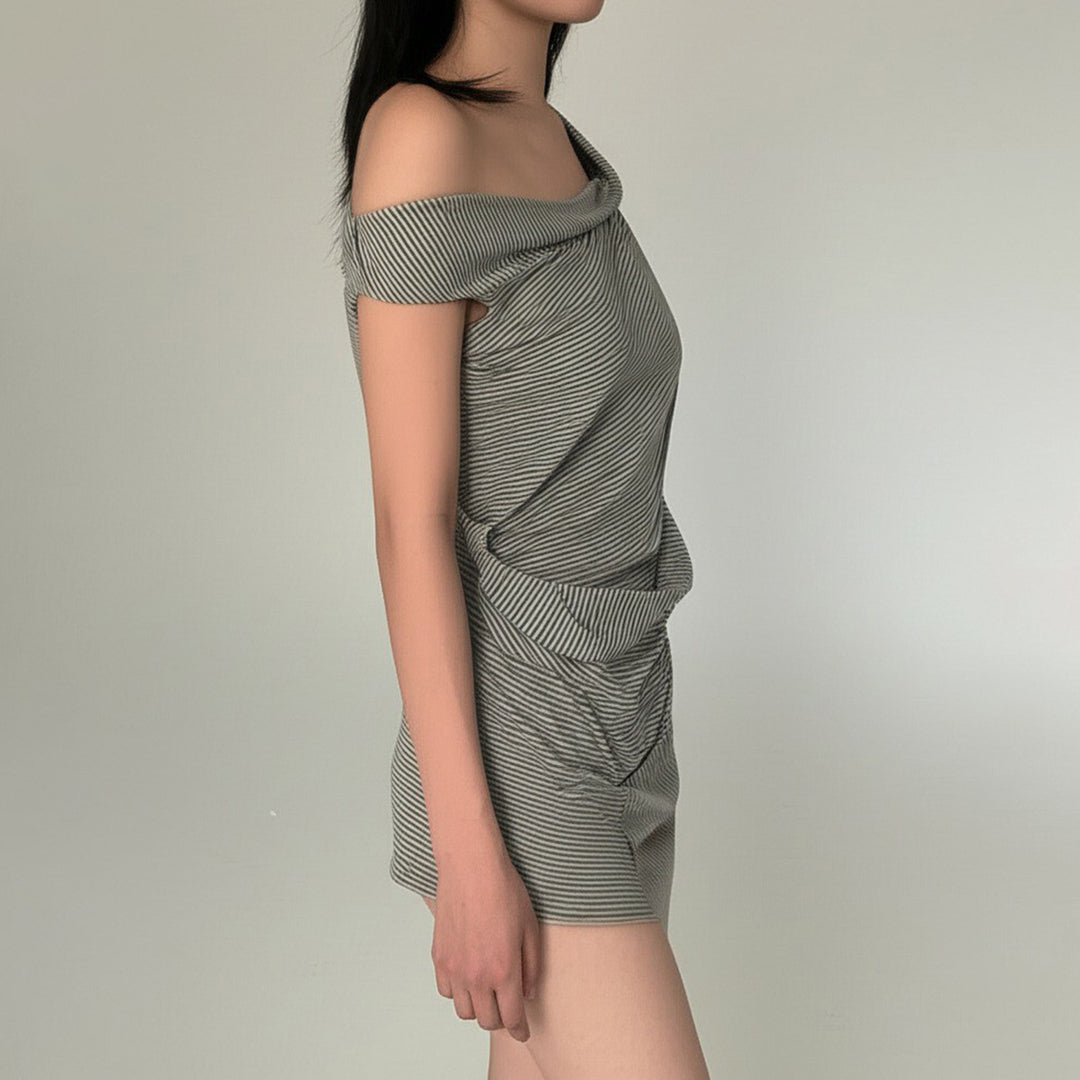 Damen asymmetrisches Oberteil mit vielseitigem Design Drune
