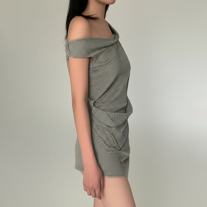 Damen asymmetrisches Oberteil mit vielseitigem Design Drune