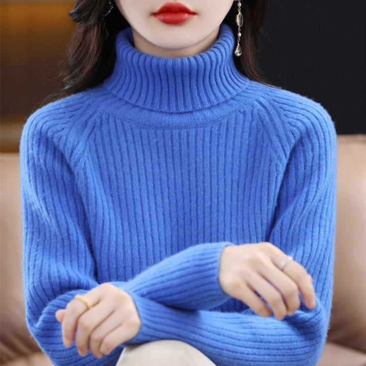 Damen kuscheliger Rollkragenpullover mit Rippstruktur Drune