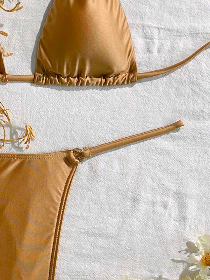 Damen Triangel-Bikini mit eleganten Fransen und verstellbaren Bändern Drune