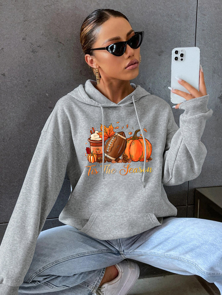 Damen Kapuzenpullover mit herbstlichem Motiv und gemütlichem Schnitt Drune