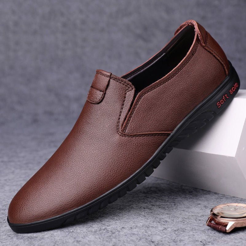 Herren Slip-On Freizeitleder Slipper mit weicher Sohle Drune