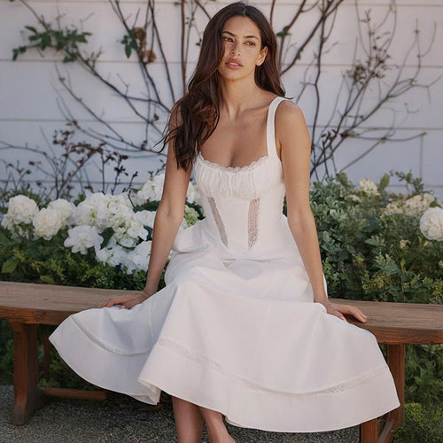 Damen Midi-Kleid mit raffiniertem Taillen-Design und zarter Rüsche Drune
