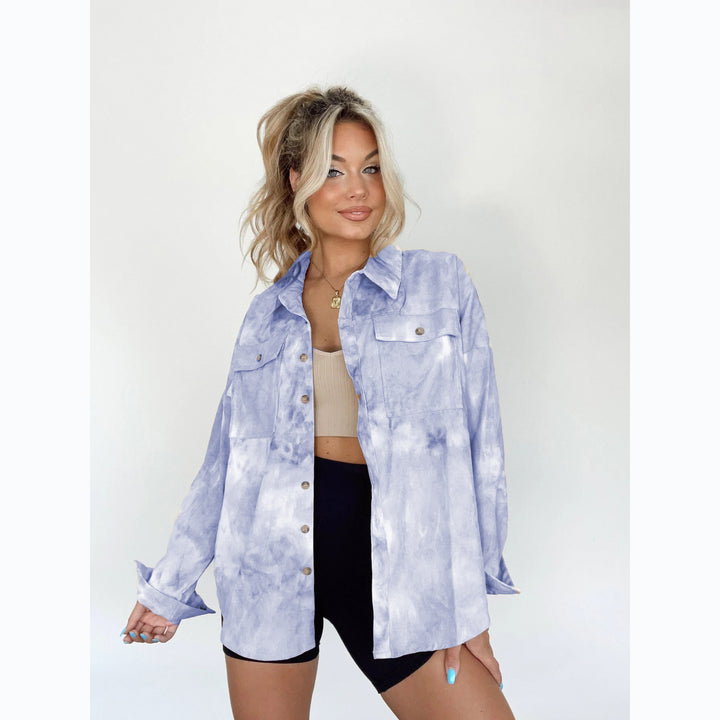 Damen Oversize Denim-Hemdjacke im angesagten Batikdesign Drune