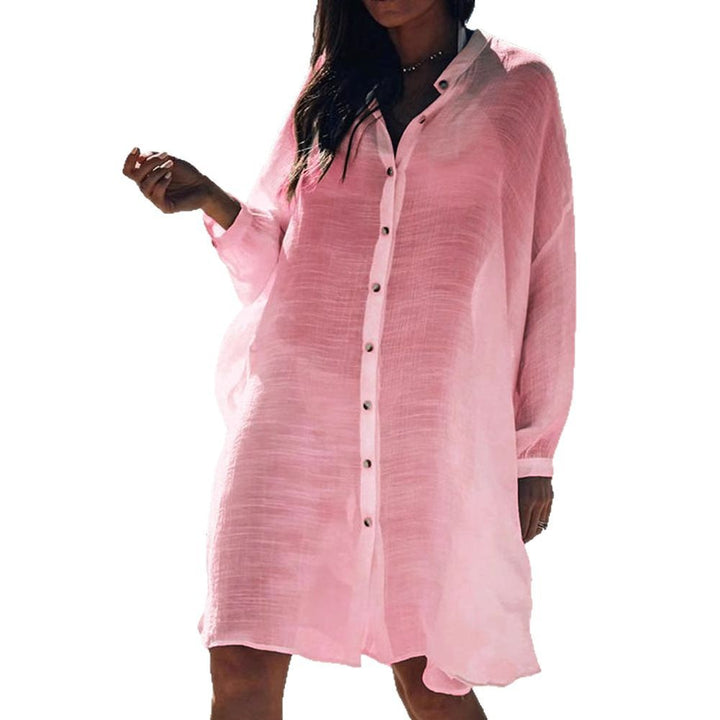 Damen Leichtes und luftiges Hemdkleid mit Knopfdetails Drune