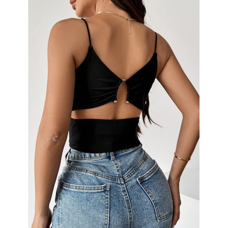 Damen Figurbetontes Spaghetti-Top mit leichtem Stretch Drune