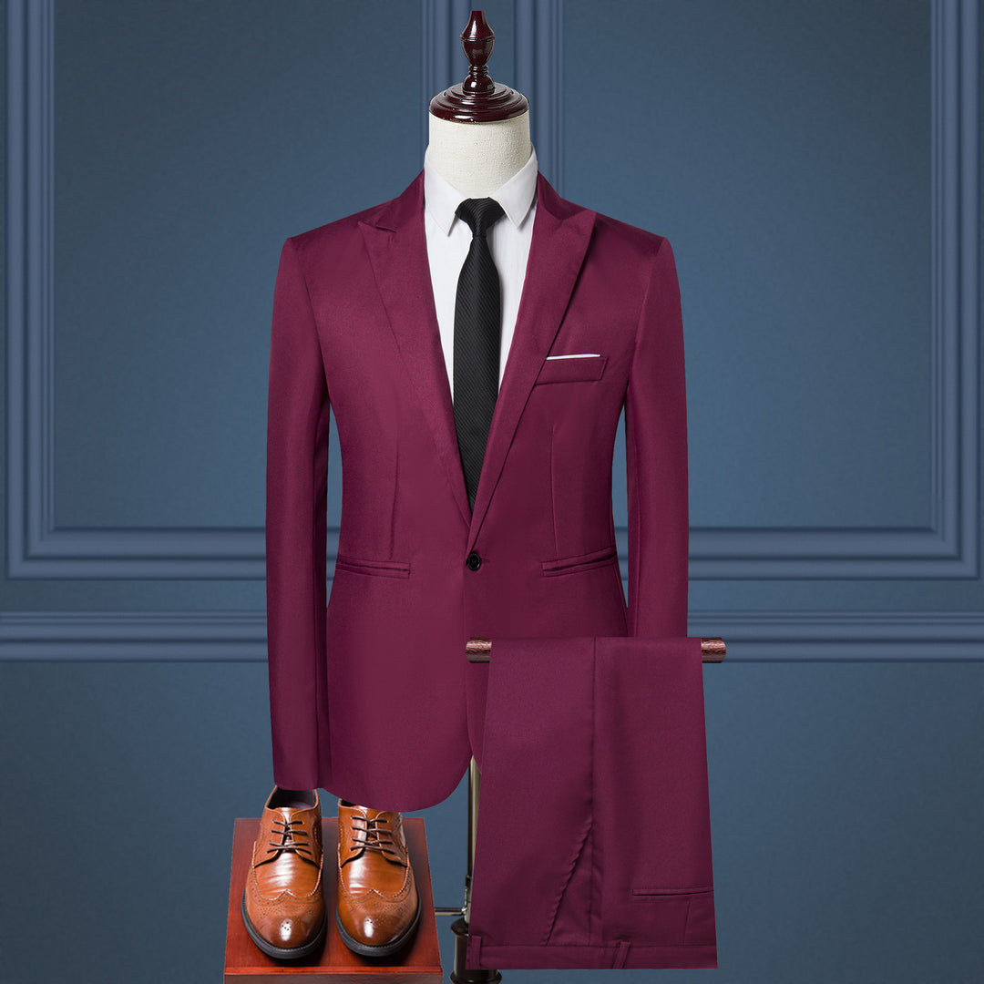 Herren nan schlanker Businessanzug mit tailliertem Sakko und Chino-Hose Drune