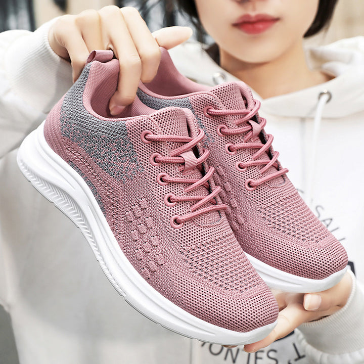 Damen nan atmungsaktive Strick-Walking-Sneaker mit sockenähnlichem Schaft, gepolsterter Fersenstütze und flexibler Leichtlaufsohle Drune