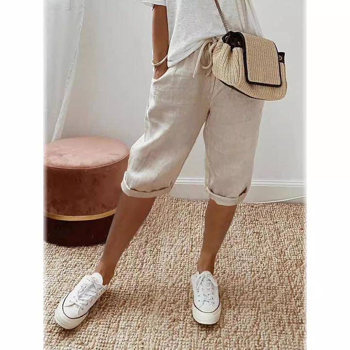 Leichte Shorts mit elastischem Bund für Damen Drune