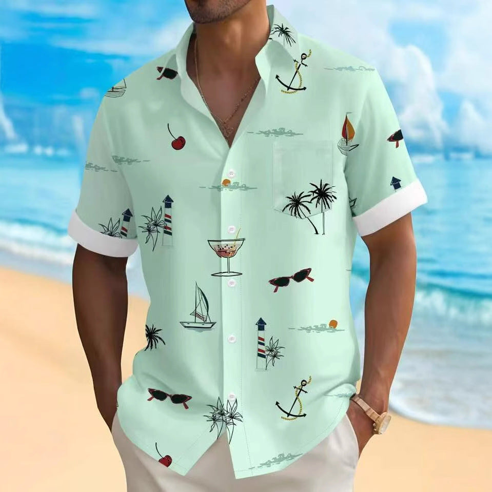 Herren Freizeithemd mit maritimen Motiven Drune