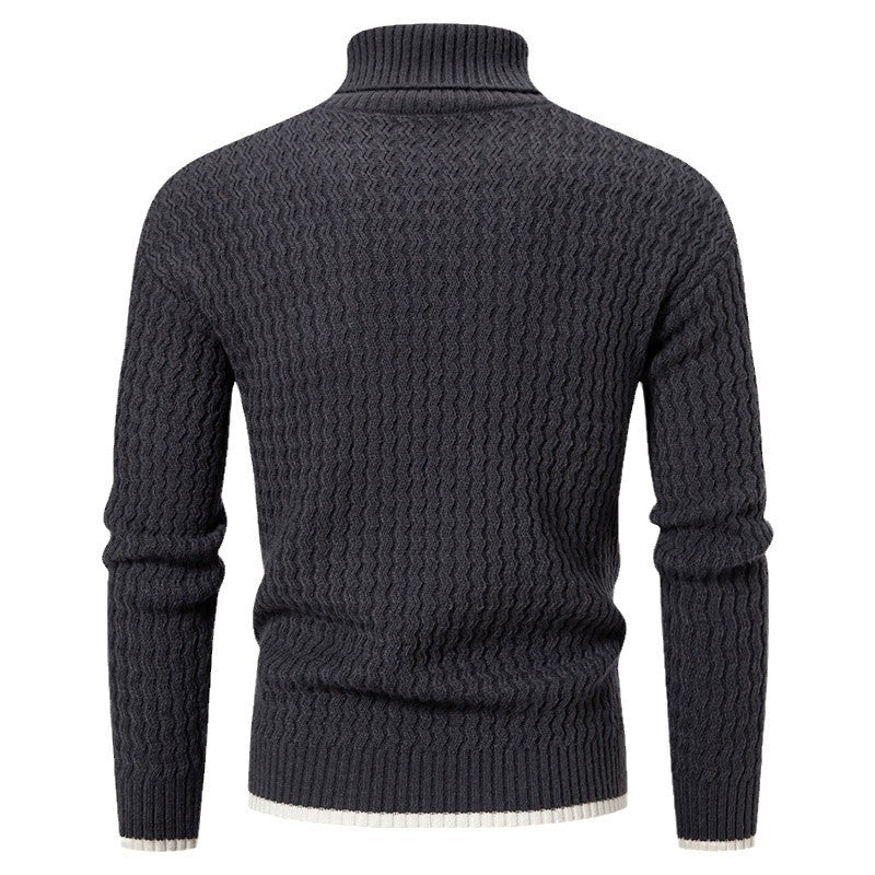 Herren Strickpullover mit hochabschließendem Kragen und strukturiertem Muster Drune